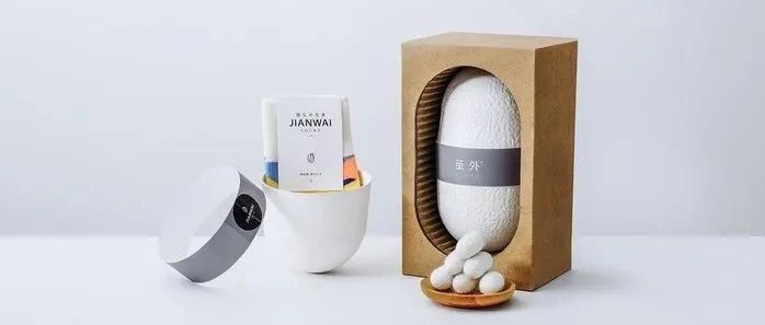 纸浆塑蚕茧天然质感，传递品牌包装生态美学